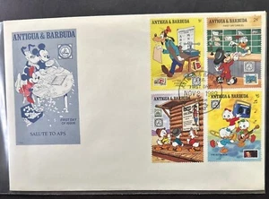 ANTIGUA 1989 STAMP ON STAMP DISNEY MICKEY PLUTO DONALD STAMPS ON STAMPS -S16851 - Picture 1 of 1