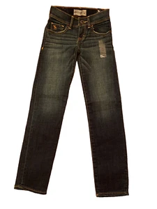 NWT A&F ABERCROMBIE FITCH DARK WASH SUPER SKINNY JEANS Sz 13/14 SLIM ADJ WAIST - Picture 1 of 2