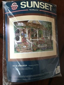 Sunset Needlepoint B & B Antiques 12104 by Ann Craig NOS 1994 Frame 16" X 12" - Picture 1 of 5