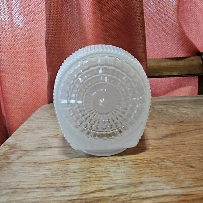 VINTAGE LIGHT SCONCE GLOBE Art Deco Frosted w/ Clear Lens Circle - Image 1 of 4