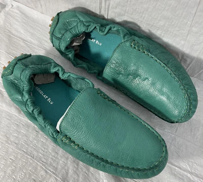 Новый шоколадный синий Тара кожи мокасины мокасины бирюзовый женские туфли размер 11 - Изображение 1 из 4