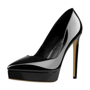 Zapatos de salón Onlymaker para mujer tacones altos punta puntiaguda plataforma sin cordones boda tacones de aguja - Imagen 1 de 9