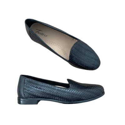 Zapatos Trotters Mujer 9 Cuero Negro Liz III Tejido Mocasines Planos T2131-001 Foto 1 de 4