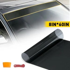 Car Window Sun Visor Strip Tint Film Front Windshield UV Shade DIY Decal Banner - Picture 1 of 14