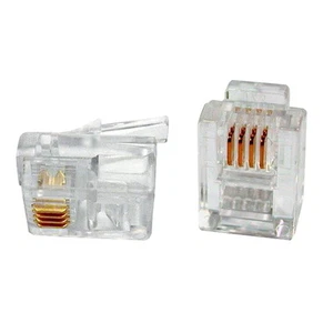 Lot de 10 Connecteur RJ14 Telephonique 6P4C 4-pins Generique 4/6 Mâle Fiche - Zdjęcie 1 z 1