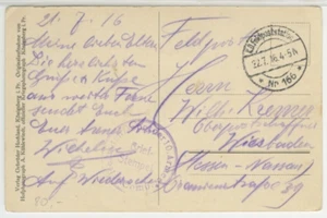 DEUTSCHLAND Postkarte Luftaufnahme von Kirchen - 1.WK KD Feldpoststempel 1916 Jahrgang 03 - Bild 1 von 2