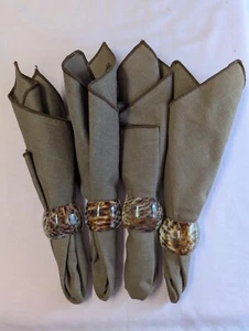 Muschel Servietten Ringe und Servietten 4er Set - Bild 1 von 6