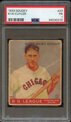 BB - 1933 Goudey - #23 - Kiki Cuyler - PSA 1 - PR Foto 1 de 2