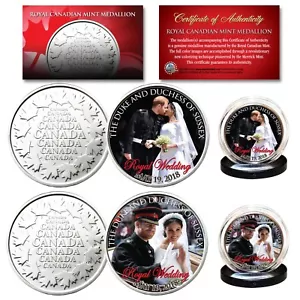 PRINCE HARRY & MEGHAN MARKLE Official Royal Wedding Portraits RCM 2-Coin Set - Picture 1 of 3