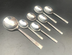 Juego de 7 cucharas de postre vintage George Butler and Co Cavendish EPNS - Imagen 1 de 5