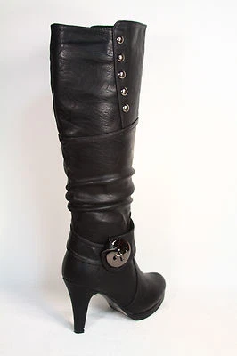 Women's  Round Toe High Heel Platform Mid-Calf  Knee High Boots Shoes Size 5 -11 - Image 1 of 4