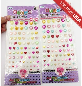 Lot 2 Color Say it in Crystals Heart Acrylic Dot Deco decal Sticker DIY kit cute - Picture 1 of 1