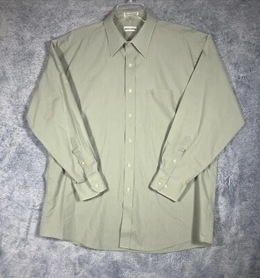 Мужская зеленая рубашка Pierre Cardin с длинным рукавом на пуговицах размер 17 32/33 - Изображение 1 из 4