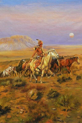 Western Art The Lost Trail Charles M Russell Wall Art Home Decor - POSTER 20x30 Foto 1 de 4