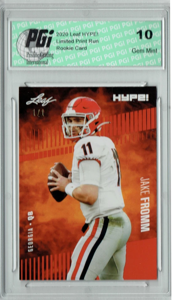 Jake Fromm 2020 Leaf HYPE! #34 Masterpiece True 1 of 1 Rookie Card PGI 10 - Image 1 of 1