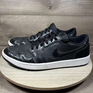 Zapato de golf Nike Air Jordan 1 bajo negro estampado de cocodrilo cuero DD9315-003 para hombre talla 14 - Imagen 1 de 15