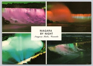 Niagara Falls Canada Postcard, Illuminated at Night, Colorful Lights - Picture 1 of 2