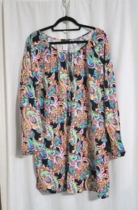 Vestido Tommy Bahama XL Alto Natación Cachemira Boho Manga Larga Playa Cubrir Maduro - Imagen 1 de 6