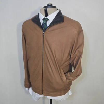 Maus & Hoffman Jacket Men's 40 Light Brown Bomber Lambskin Leather Zip $1800+ - Image 1 of 4
