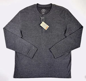 NWT Size XL MENS Legacy Henley St Johns Bay CHARCOAL GRAY Long Sleeve Shirt Top - Picture 1 of 5