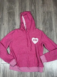 Suéter Rosa Mujer Mediano Blanco Corazón Victoria Secret Sudadera con Capucha Preppy - Imagen 1 de 5