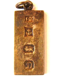 70er Jahre Vintage Silber Punze Barren Anhänger Schlüsselanhänger Silber - Bild 1 von 7