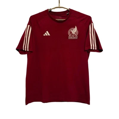 Camiseta de fútbol Adidas Selección Nacional de México para hombre grande Borgoña manga corta FIFA Foto 1 de 4