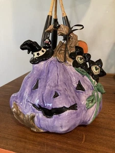 Blue Sky Clayworks Jack O Linterna Púrpura Calabaza Halloween Nuevo - Imagen 1 de 12