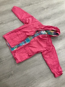 Vintage Misty Harbor Anytime Jacket Women's Large Pink Zip Raincoat Plaid Lined - Picture 1 of 4