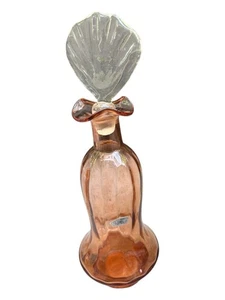 Art Deco Bischoff Decanter Pink Depression Glass Handblown Bottle Stopper Rare - Picture 1 of 21
