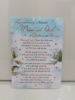 Mum & Dad Christmas Grave Card Memorial Sentimental Verse Waterproof • 4.47£