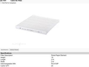 Sakura Cabin Filter for Mazda MPV LW RX8 4Cyl V6 Petrol 1999-2018 - Picture 1 of 1