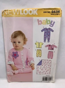 New Look 6636 Girls Infants Pants Shirt Sleeper Blanket Pattern NB-L *Uncut* - Picture 1 of 3