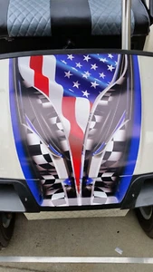 Golf Cart American Flag Adrenilin Rush 18" Center Hood Stripe FIT EZGO Club Car - Picture 1 of 4