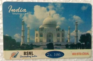 INDIA VINTAGE TELEPHONE CARD BSNL 2006 USED LOT Of 2 TAJMAHAL,LOTUS TEMPLE PRINT - Picture 1 of 4