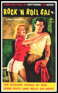 Rock and Roll Gal Pulp Art Magnetic Poster Canvas Print Fridge Magnet 6x8 Large - Picture 1 of 2