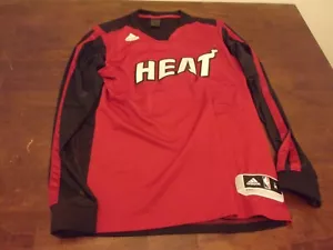 Adidas Miami Heat Gentle Used Herren Medium Langarm Shooting Shirt Genäht - Bild 1 von 4