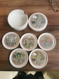 Vintage Untersetzer Set Melamin Deckblatthalter 5 Garten - Bild 1 von 17