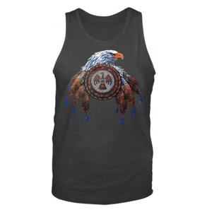 Canotta grafica EAGLE MANDALA WILDERNESS FAUNA SELVATICA ANIMALI PIUMA - Foto 1 di 8