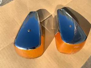 Pair Front Turn Signal Light Lenses Volkswagen Super Beetle Thing 1970 1971 1979 - Picture 1 of 4