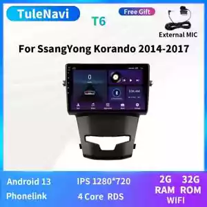 For SsangYong Korando 3 Actyon 2 2014-2017 Carplay Car Radio GPS Player Screen - Foto 1 di 32
