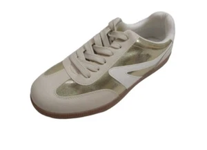 GENUINE DV DOLCE VITA QUANTUM SIZES 7 TO 10 GOLD BEIGE CUSHIONED FASHION SNEAKER - Picture 1 of 14