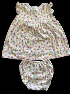 Kissy Kissy EUC White/Pink Pineapple Crochet Edge Dress & Diaper Cover-18-24Mos - Picture 1 of 6
