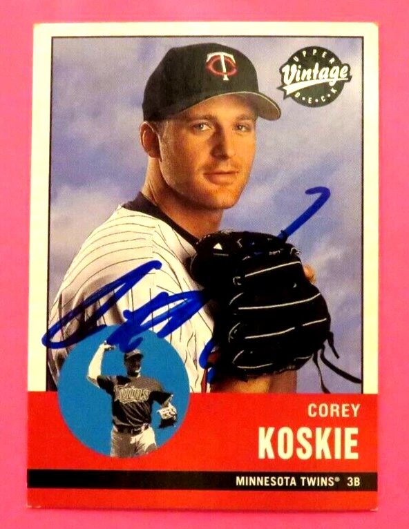 2001 Upper Deck Vintage,  Minnesota Twins - COREY KOSKIE - Autographed - Image 1 of 1