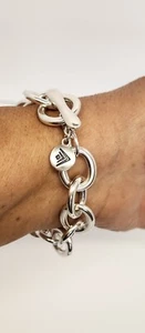 SILPADA STERLINGSILBER ~ SCHWERES OVALES LINK ~ UMKLAPPVERSCHLUSSARMBAND ~ 44,8 GMS ~ AUSVERKAUFT - Bild 1 von 4