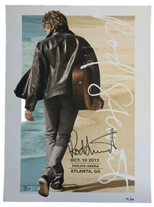 Póster de concierto ROD STEWART 2013 firmado en el Philips Arena Atlanta, GA certificado BAS - Imagen 1 de 4