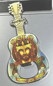 HARD ROCK CAFE ** OSLO, NORWAY ** CITY GUITAR BOTTLE OPENER MAGNET ~ WOW ! - Picture 1 of 1
