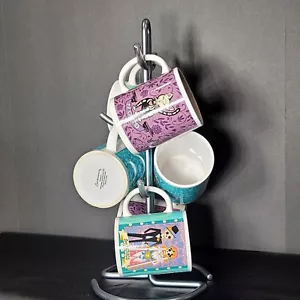 7 piezas. Juego de tazas de cerámica para calavera de azúcar del Día de los Muertos con soporte para taza de árbol - Imagen 1 de 10