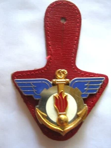 ANCIEN INSIGNE EMAILLE+ CUIR ASA (Action Sociale des Armées) DRAGO NMLV - Bild 1 von 2