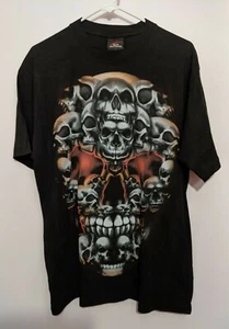 Small Skulls Into Large Skulls Black Large T-Shirt - Picture 1 of 2